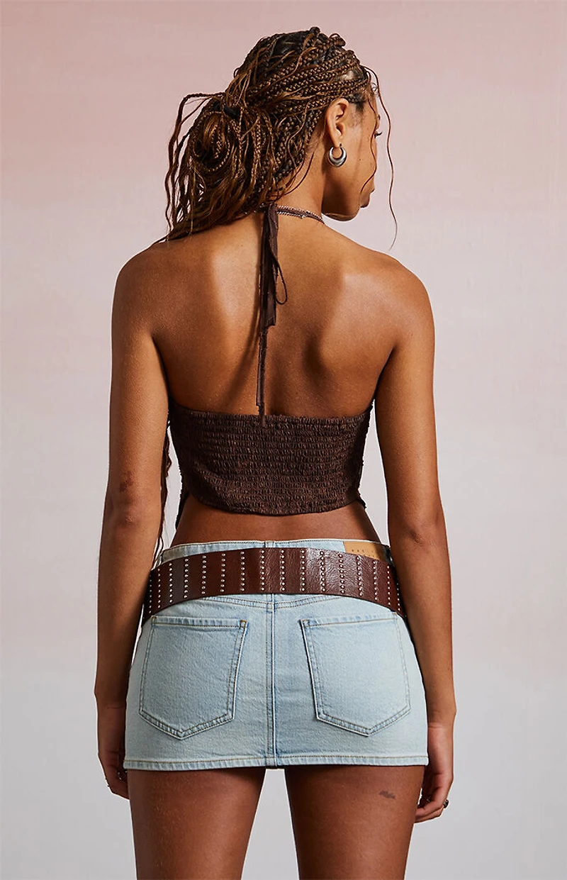 Third Charm Davina Handkerchief Halter Top