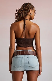 Third Charm Davina Handkerchief Halter Top