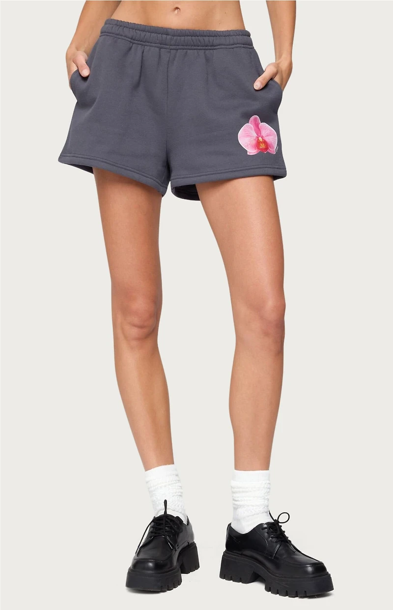 Edikted Orchid Babe Sweat Shorts