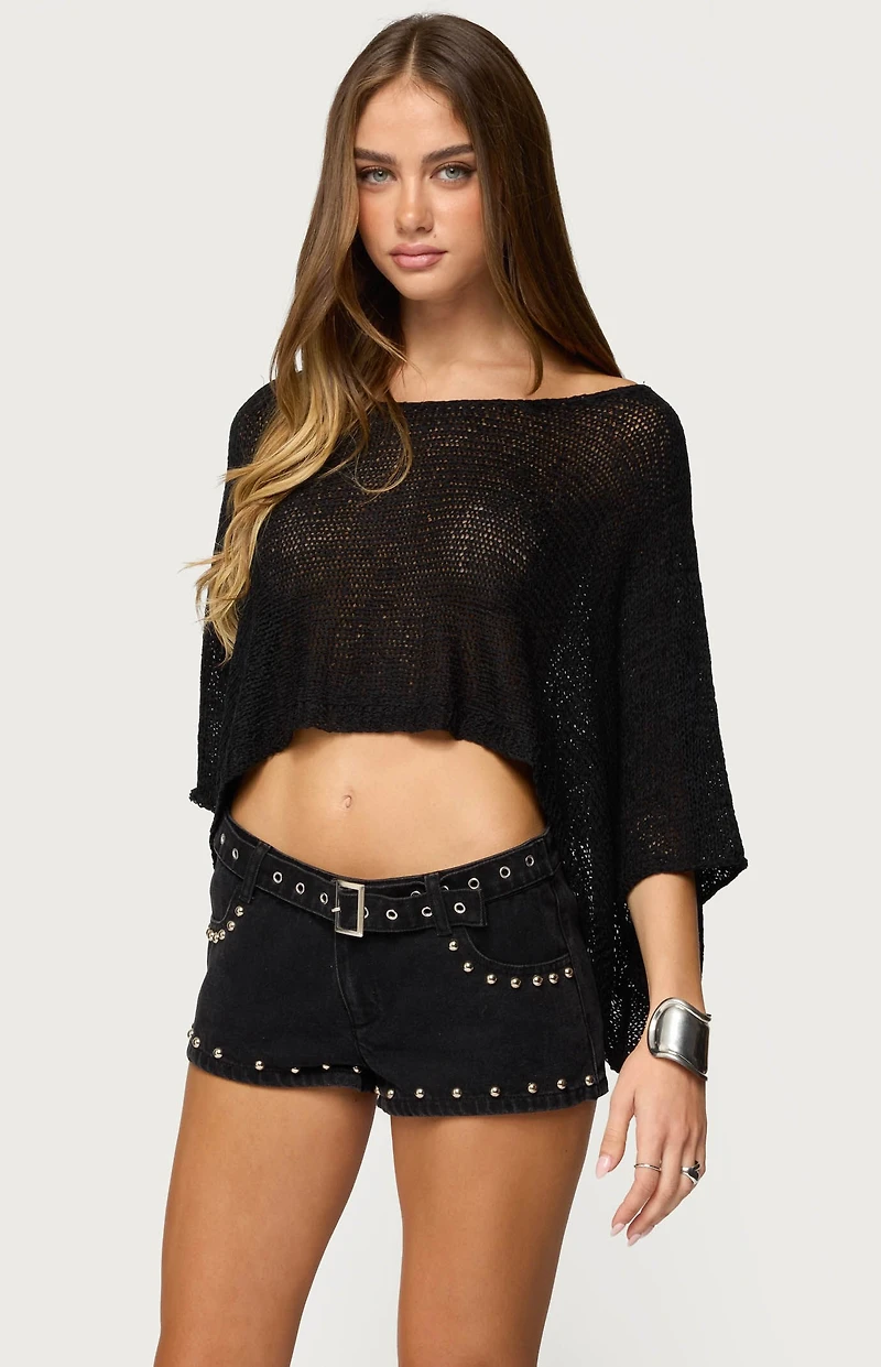 Edikted Laline Oversized Knit Crop Top