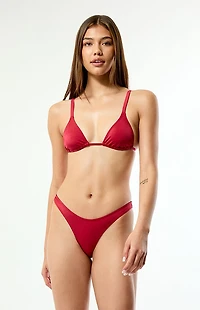 Pacsun Red Rae Shine Triangle Bikini Top