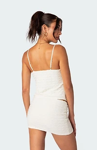 Edikted Alessia Tie Front Ruffled Top