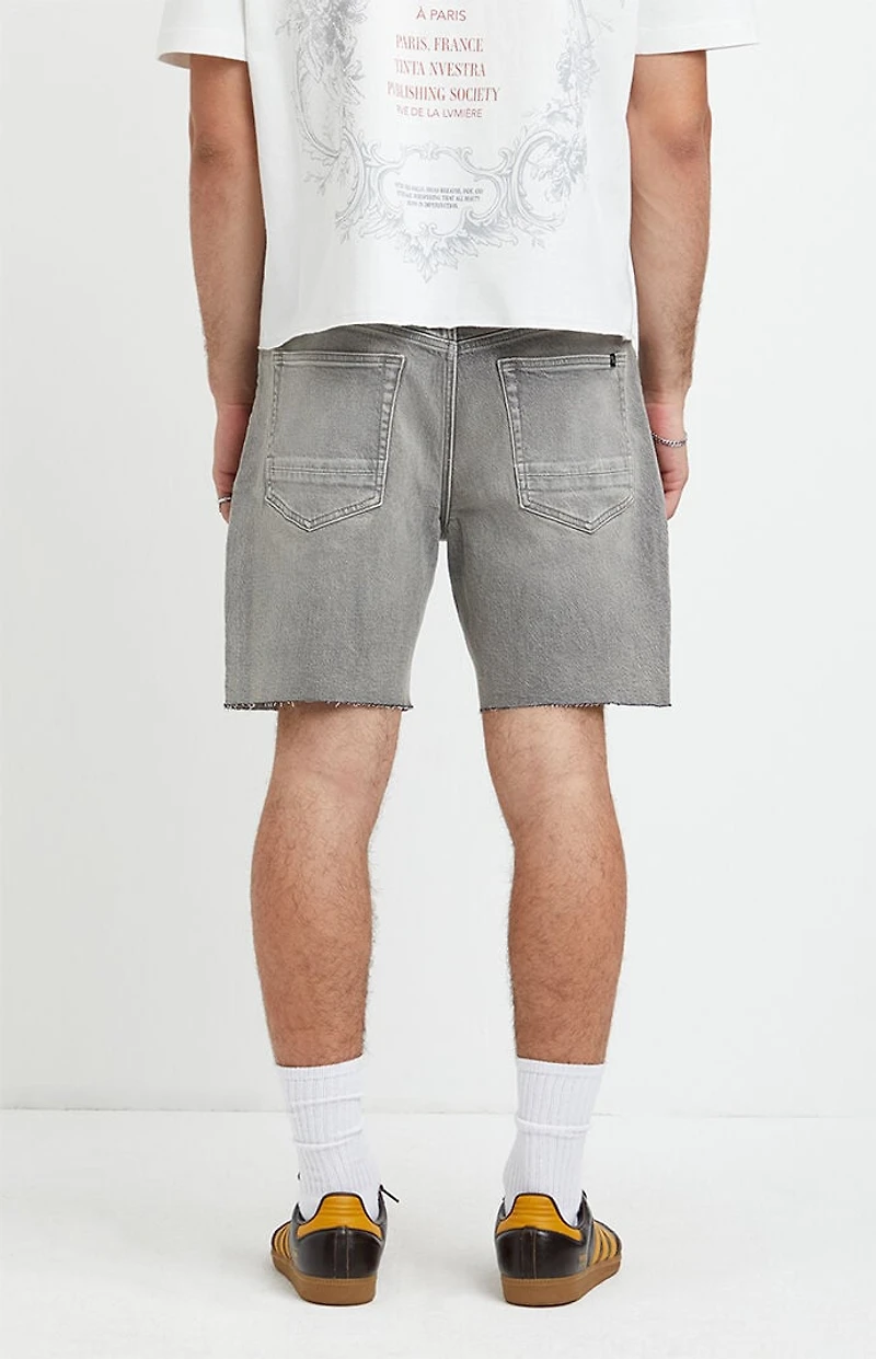 Pacsun Harrison Cutoff Baggy Jean Shorts Stretch Gray