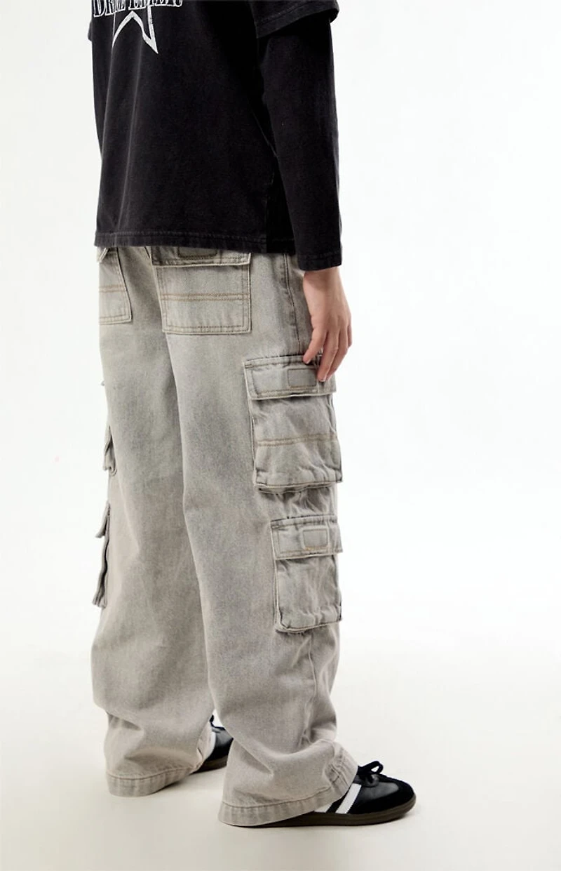 Pacsun Kids Baggy Jeans Cargo Gray