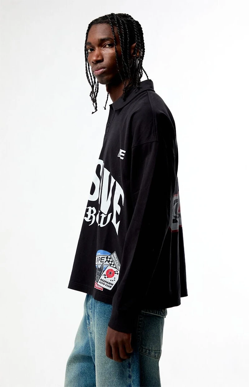 Pacsun Elusive Pit Crew Long Sleeve Rugby Shirt