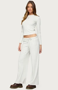 Edikted Cicilia Straight Leg Ribbed Pants