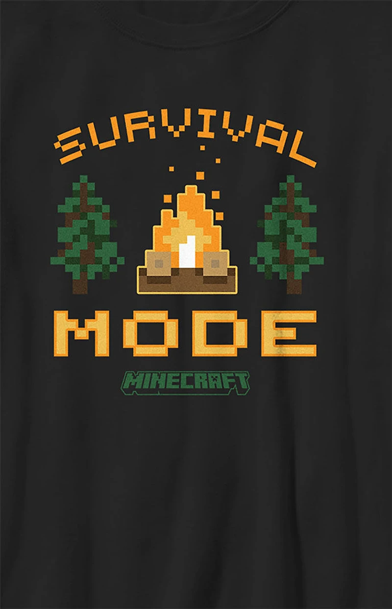 Kids Minecraft Camp Fire Survival T-Shirt