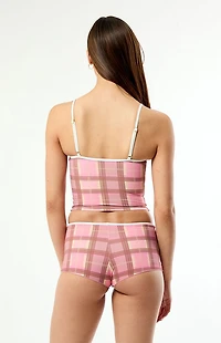 Snorkelbear Plaid Mom Tank Bikini Top