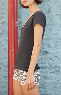 John Galt Black V-Neck T-Shirt