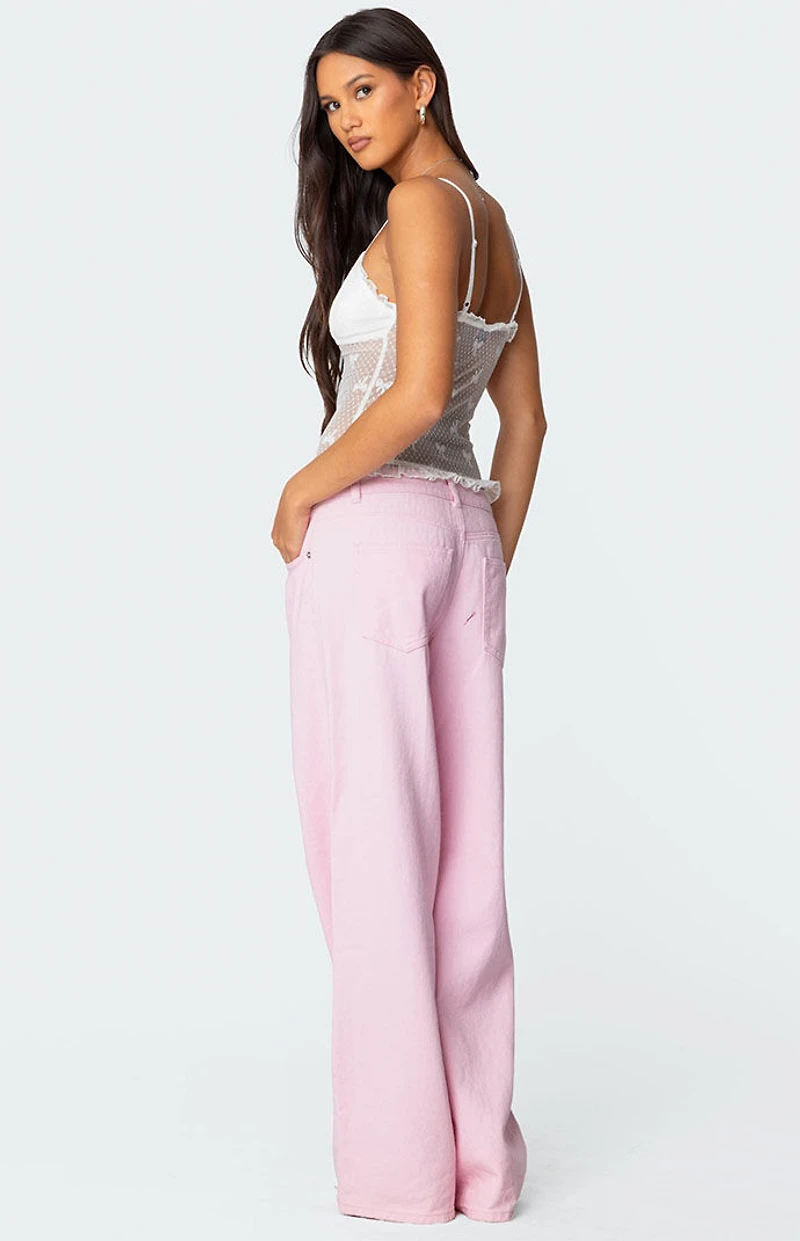 Edikted Polka Dot & Bow Sheer Tank Top