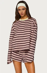 Edikted Blanchy Striped Long Sleeve Top