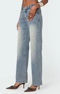 Edikted Amia High Rise Straight Leg Jeans
