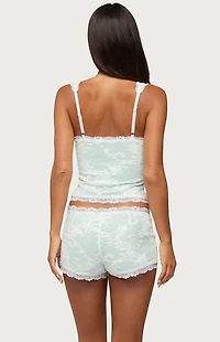 Edikted Amanu Sequin Lace Tank Top
