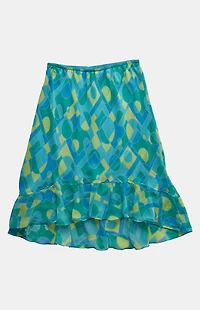 PS VINTAGE Teal 2000s Y2K Midi Skirt