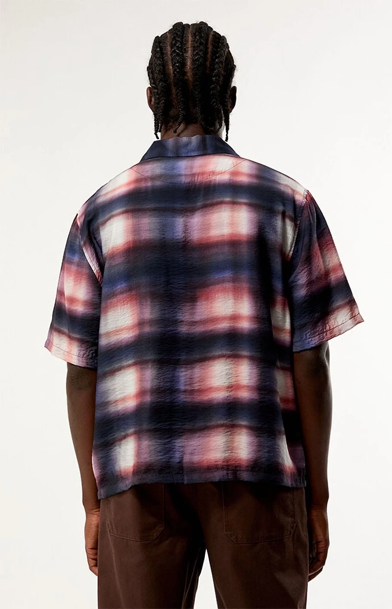Pacsun Waterpaint Plaid Short Sleeve Shirt