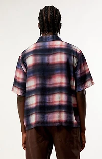 Pacsun Waterpaint Plaid Short Sleeve Shirt