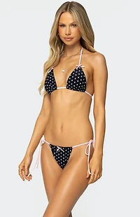 Edikted Leigh Polka Dot Triangle Bikini Top