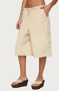 Edikted Azul Oversized Cargo Bermuda Shorts