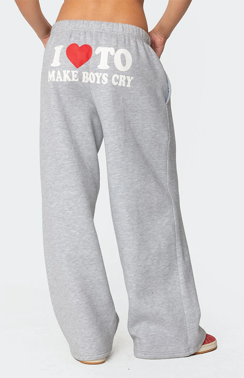 Edikted Boys Cry Wide Leg Sweatpants