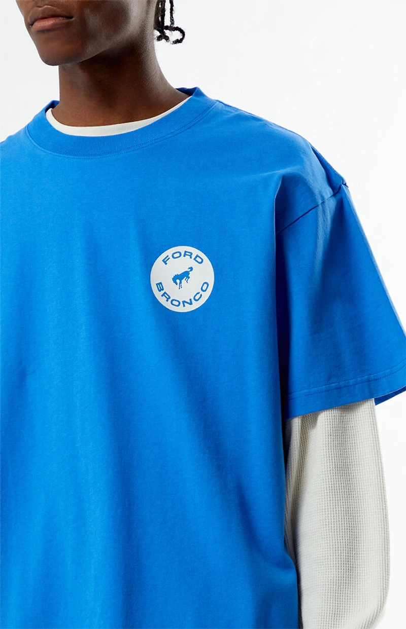 FORD Blue Bronco Circle Logo T-Shirt