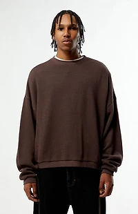 Pacsun Brown Dropped Shoulder Sweater