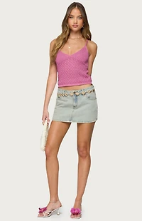 Edikted Frankey Sparkly Textured Knit Tank Top