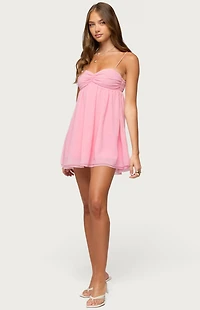 Edikted Ariellah Chiffon Babydoll Mini Dress