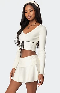 Edikted Andie Ribbon Knit Top