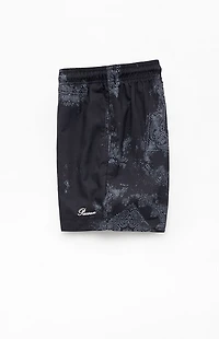 Pacsun Black Blotch Bandana Eco 4.5" Swim Trunks