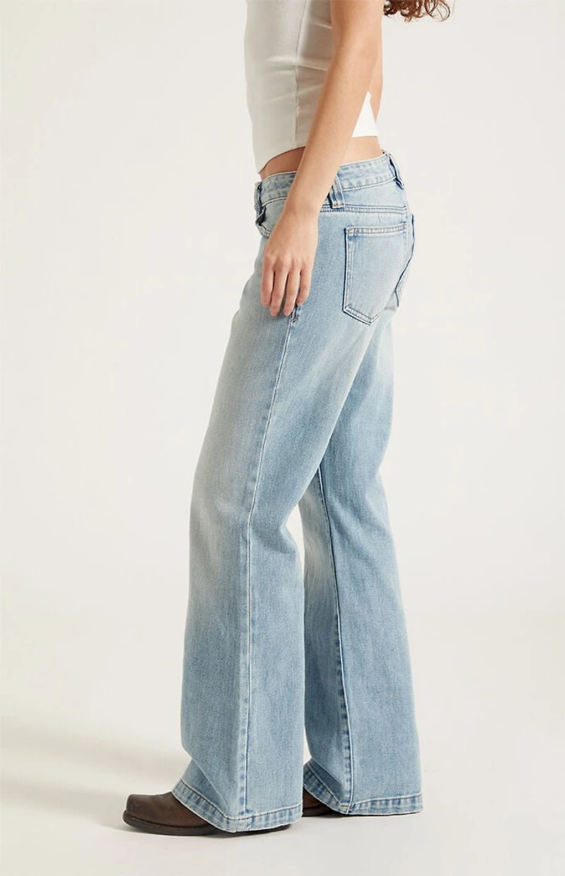 Pacsun Charlie Low Rise Baggy Bootcut Jeans Light Blue
