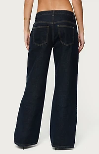 Edikted Charla Stud Low Rise Baggy Jeans