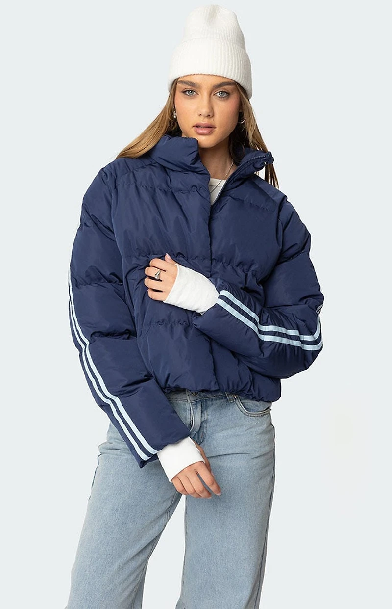Edikted Sherry Side Striped Puffer Jacket