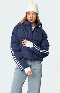 Edikted Sherry Side Striped Puffer Jacket