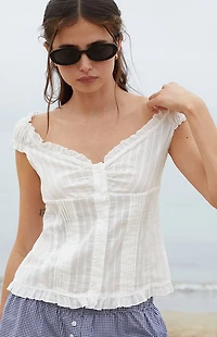 John Galt White Elena Top