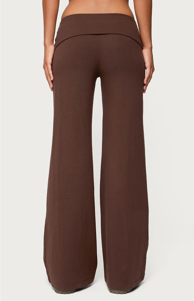 Edikted Wide Leg Fold Over Pants