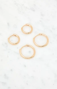 John Galt 2 Pack Gold Hoop Earrings