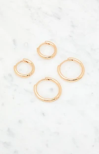 John Galt 2 Pack Gold Hoop Earrings