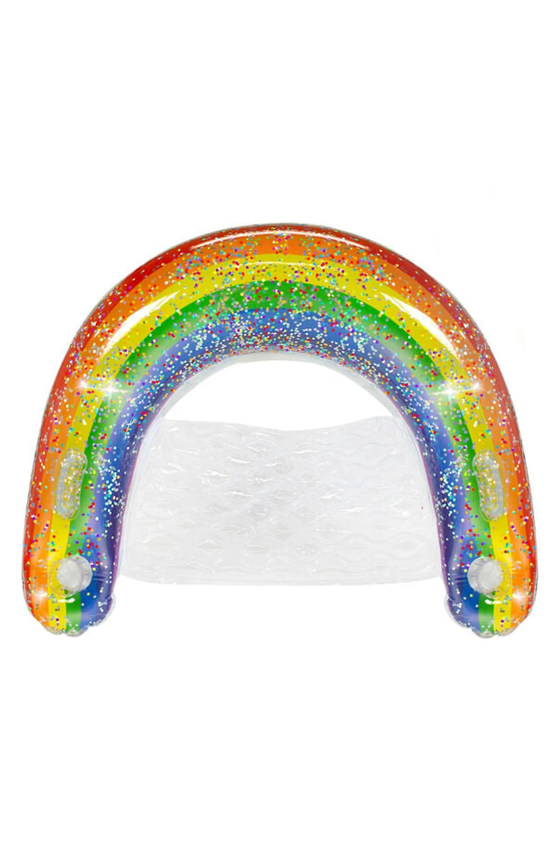 Pool Candy Large Classic Rainbow Glitter Sun Chair