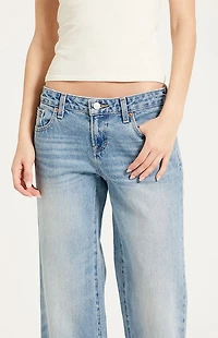 Pacsun Zoe Low Rise Girlfriend Jeans Medium Blue Wash