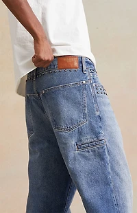 RARE DNM EDIT Medium Indigo Rhinestone Studded Baggy Jeans