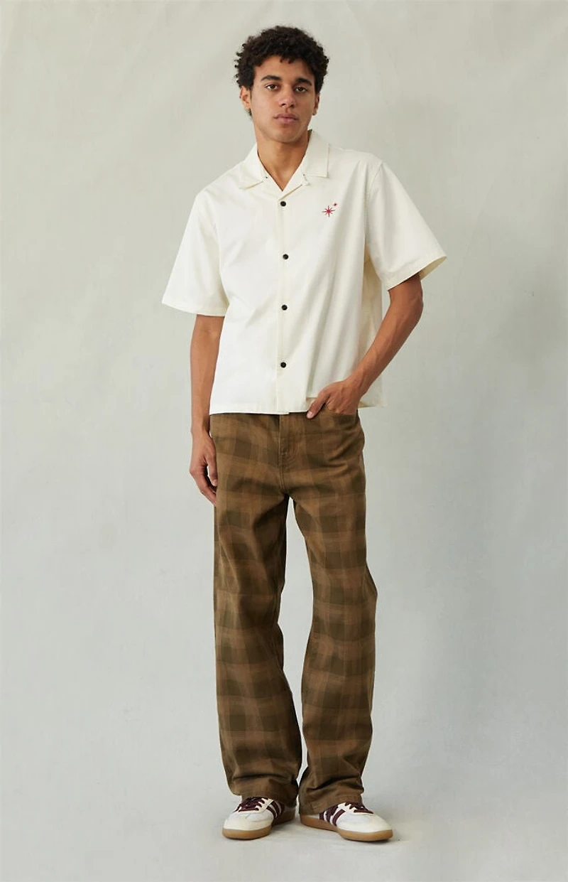 Pacsun Dylan Baggy Jeans Plaid Brown