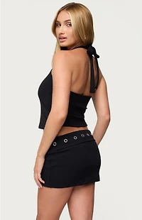 Edikted Havana Grommet Ribbed Halter Top