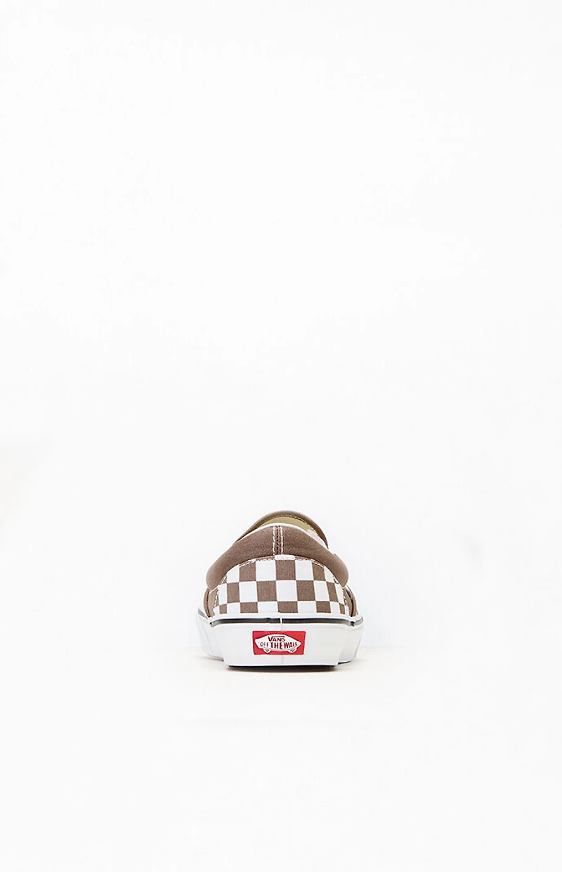 Vans Khaki Checkerboard Slip-On Shoes