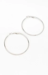 John Galt Large Silver Hoop Earrings