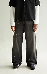 Pacsun Blake Extreme Baggy Jeans Paint Splatter Faded Black