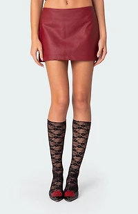 Edikted Aster Faux Leather Mini Skirt