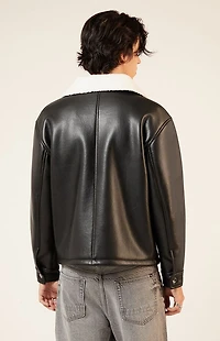 Pacsun Sherpa Collar Faux Leather Jacket