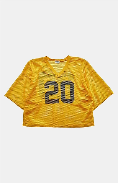 PS VINTAGE 90s 20 Mesh V-neck Cropped Graphic Top