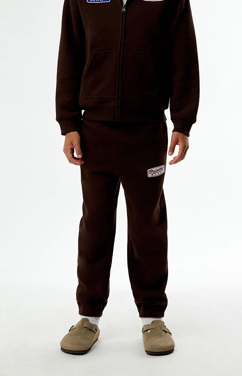 Pacsun Kids Brown Patch Jogger Sweatpants