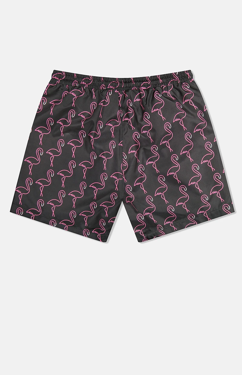 WeSC Zack Neon Flamingo 5" Swim Trunks